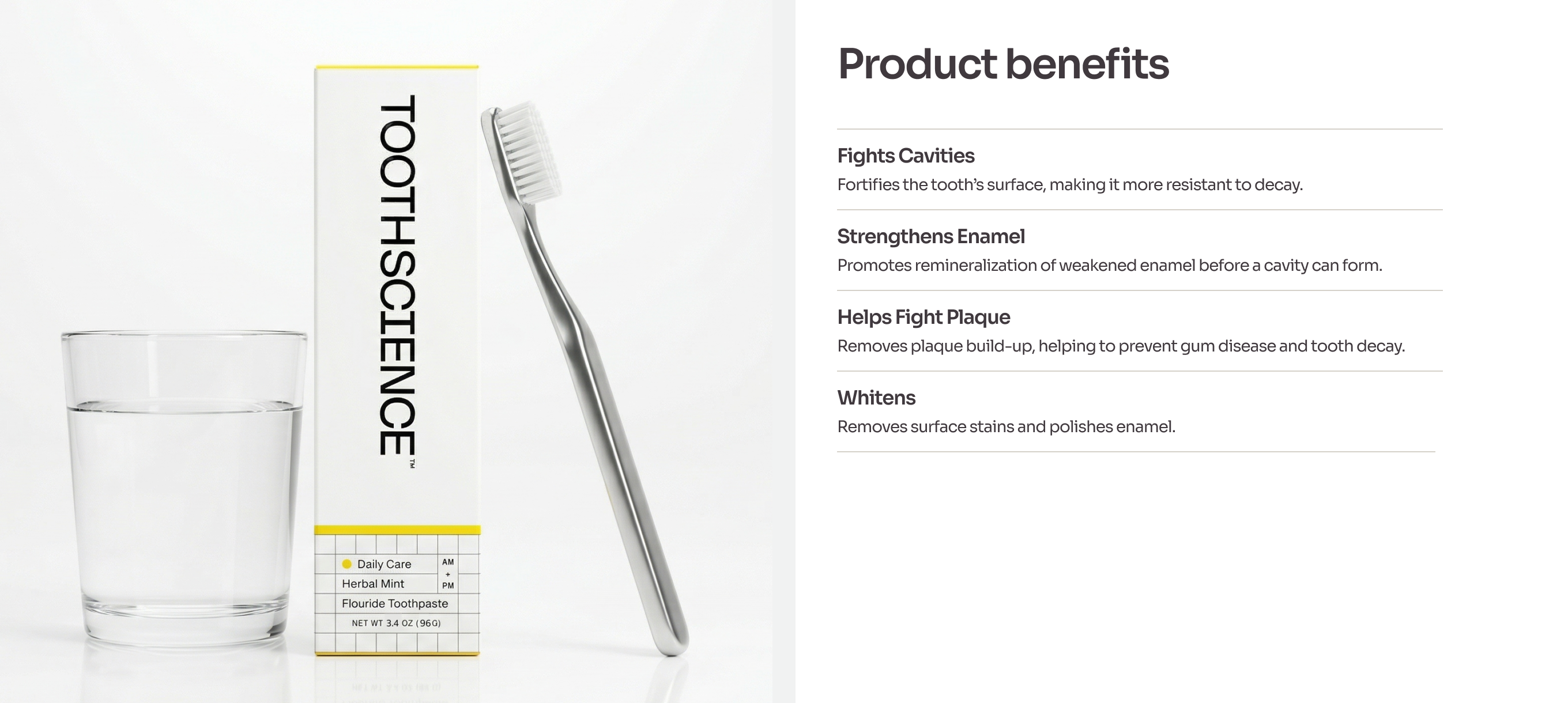ToothScience product detail page modules
